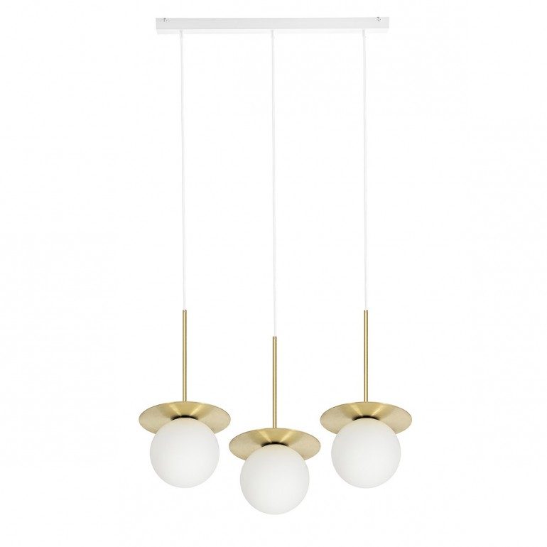 BORRA B 3L potrójna sufitowa lampa wisząca z mosiądzem