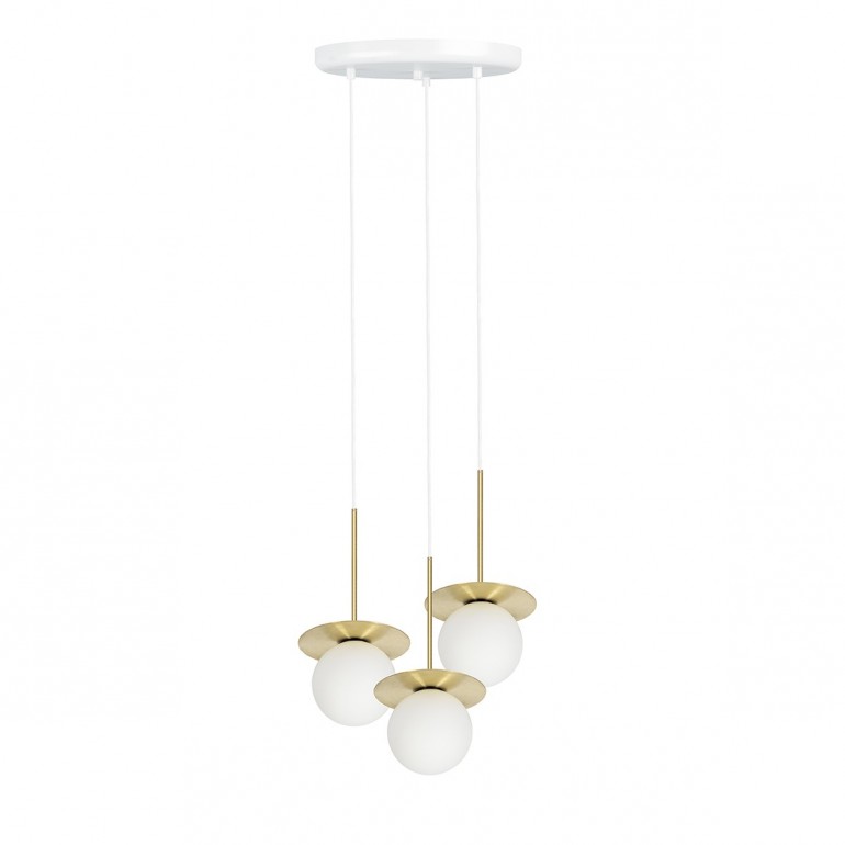 BORRA B 3P potrójna sufitowa lampa wisząca z mosiądzem