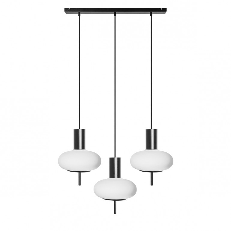 TORNI A 3L czarna potrójna lampa sufitowa