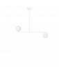 Lampa sufitowa Suguri C w rozmiarze M biała na rurce z białymi szklanymi kulami UMMO