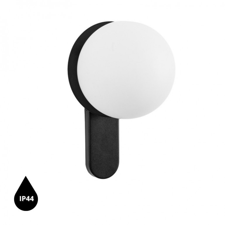 KUUL D czarna lampa ścienna / kinkiet z podwyższoną szczelnością IP44