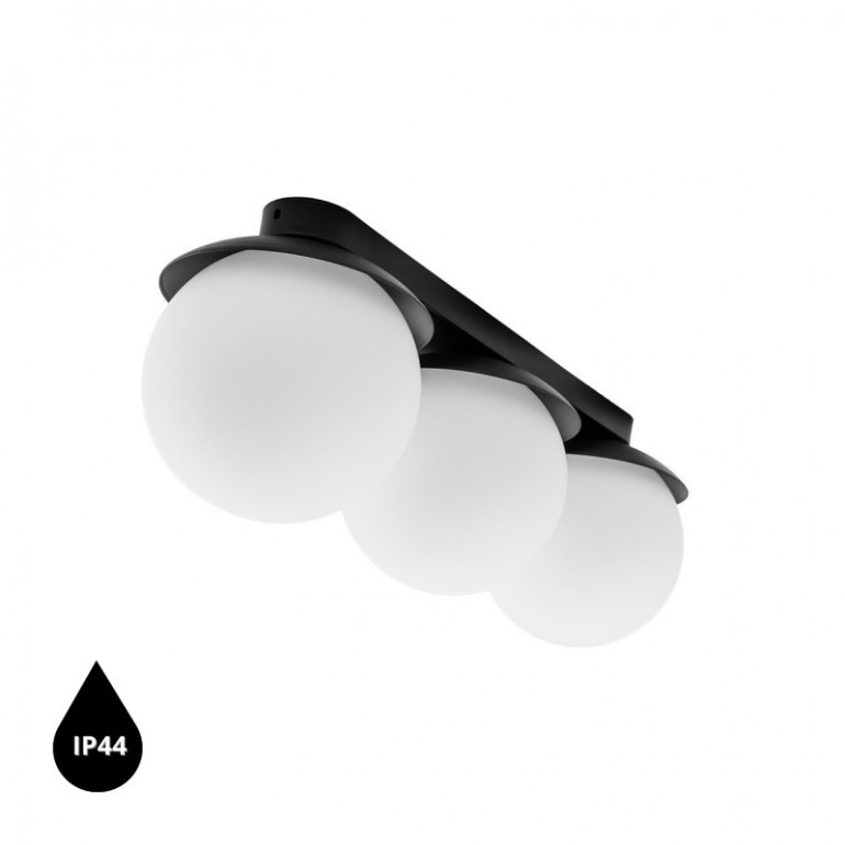 KUUL B czarna lampa sufitowa / plafon z podwyższoną szczelnością IP44