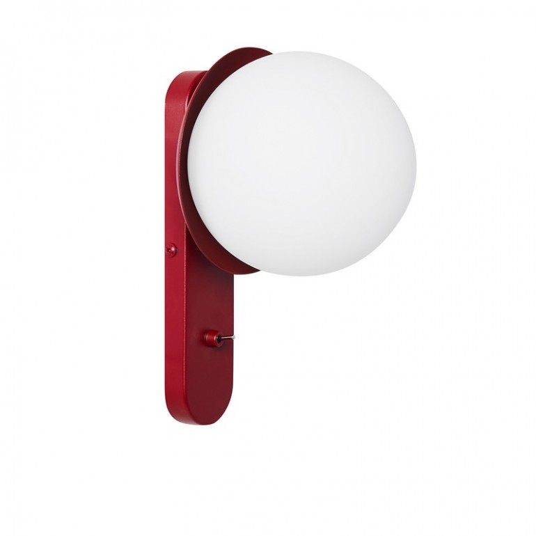 KUUL D1 Burgundowa Lampa Ścienna / Kinkiet Z Włącznikiem