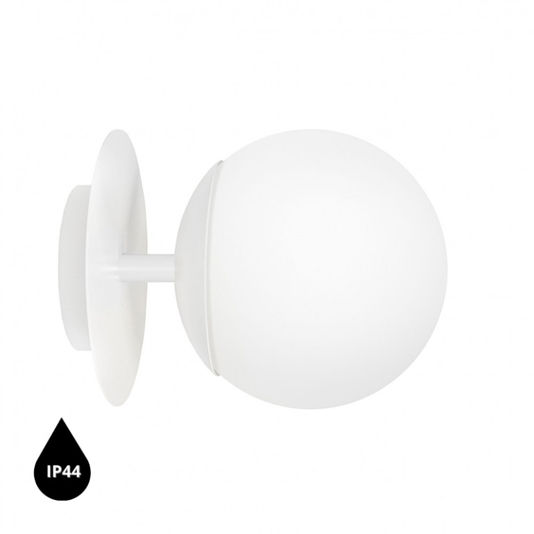 PLAAT C biała lampa ścienna / kinkiet z podwyższoną szczelnością IP44