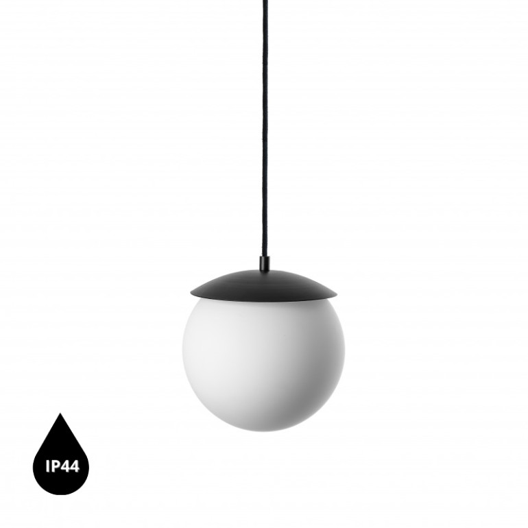 KUUL G czarna sufitowa lampa wisząca z podwyższoną szczelnością IP44
