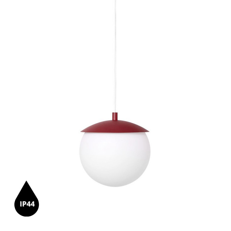 KUUL G burgundowa sufitowa lampa wisząca z podwyższoną szczelnością IP44