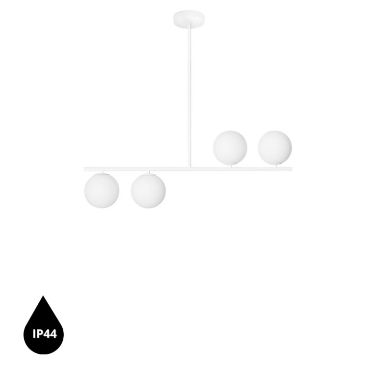 SUGURI A biała lampa sufitowa w rozmiarze M z podwyższoną szczelnością IP44