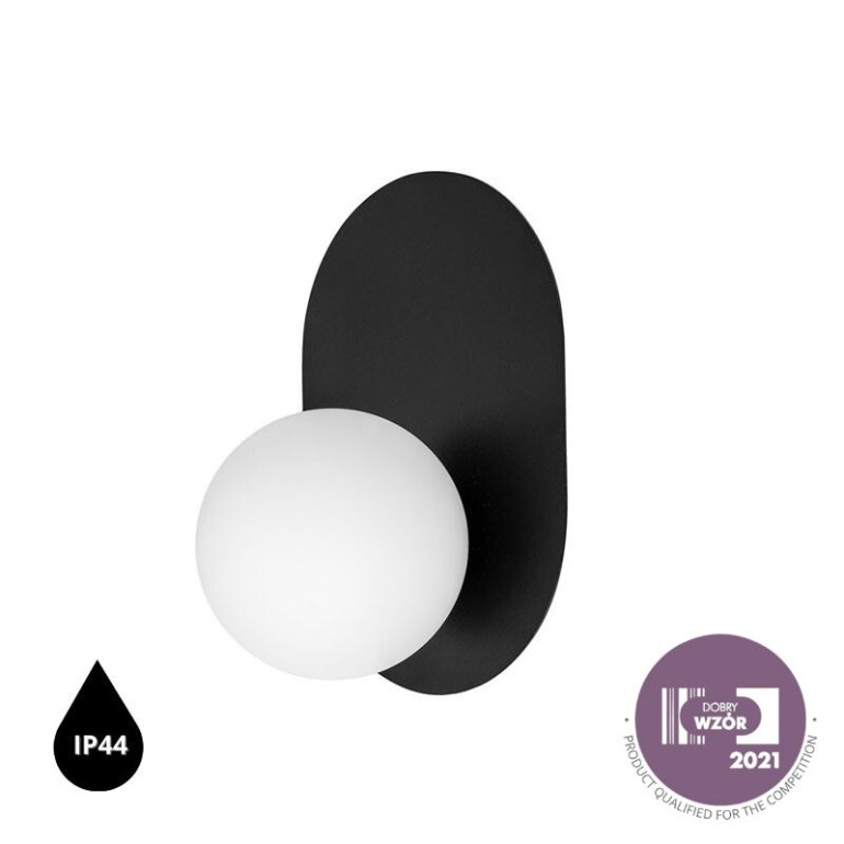 HANEA czarna lampa ścienna / kinkiet z podwyższoną szczelnością IP44