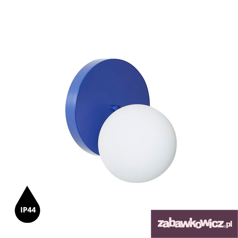 REFA A niebieska lampa ścienna / kinkiet z pokoju Hani z kanału Zabawkowicz z podwyższoną szczelnością IP44