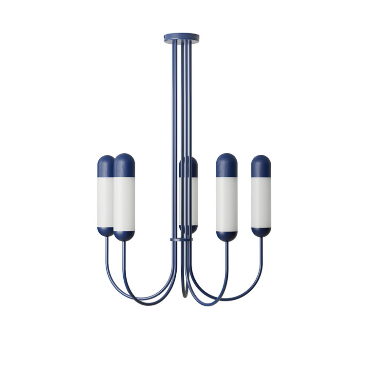 FUNSUI B granatowy żyrandol w rozmiarze S