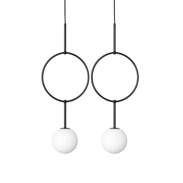 ISUULLA B czarna podwójna lampa sufitowa