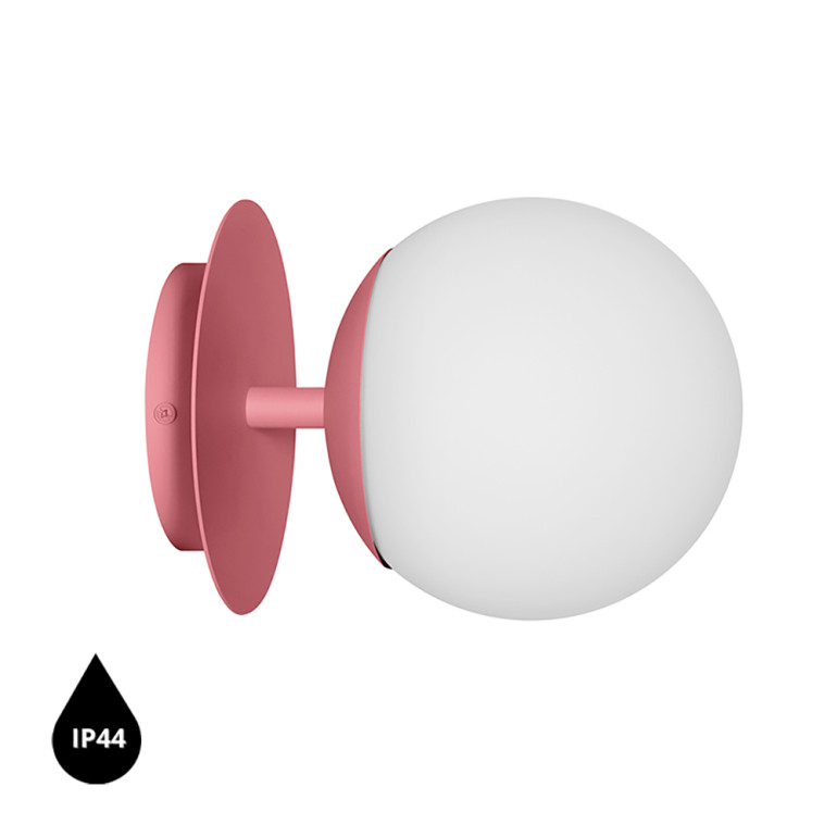 PLAAT C różowa lampa ścienna / kinkiet z podwyższoną szczelnością IP44