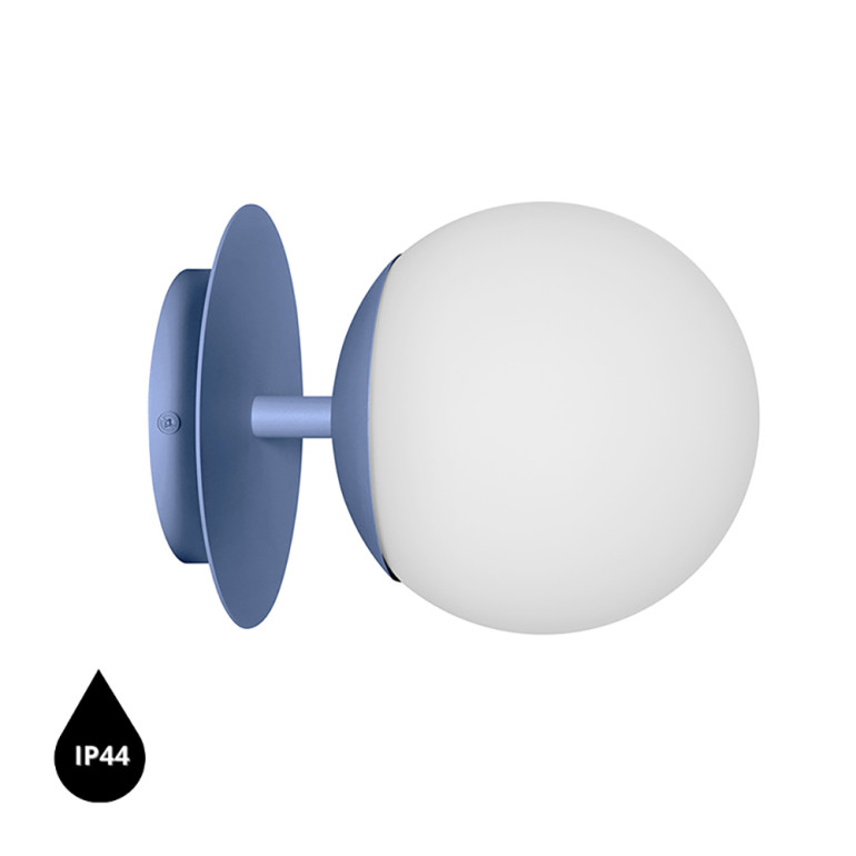 PLAAT C niebieska lampa ścienna / kinkiet z podwyższoną szczelnością IP44